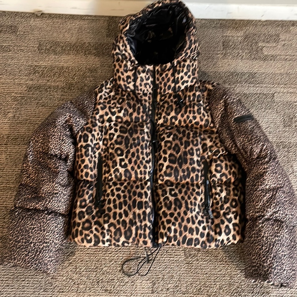 Michael Kors animal print puffer coat XXS